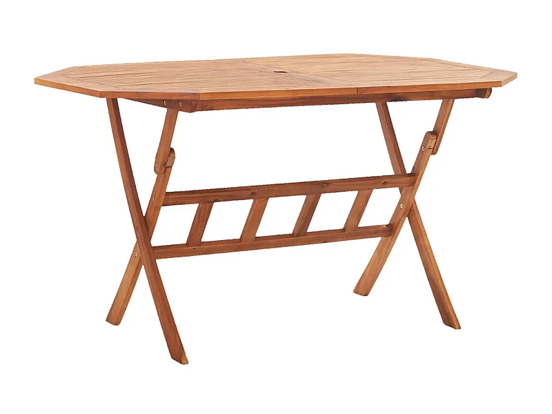 Table pliable de jardin 135 x 85 x 75 cm Bois d'acacia massif GHR13045