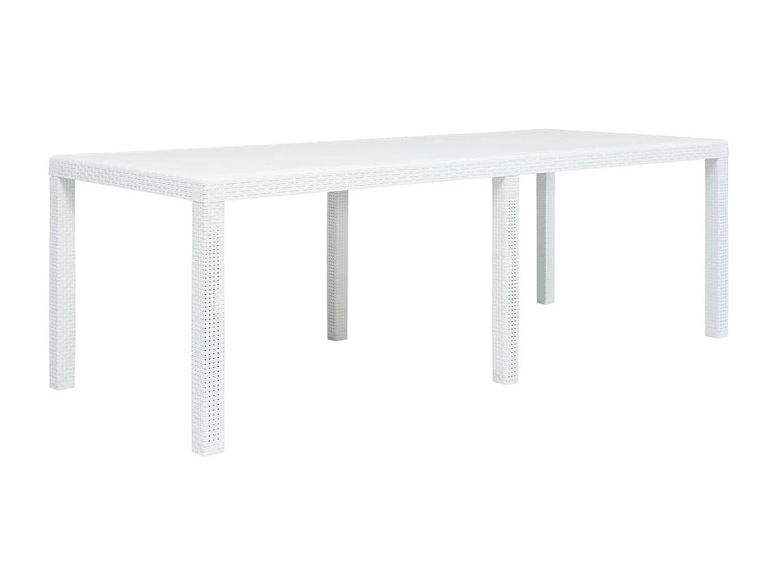 Tuintafel 220x90x72 cm rattan-look kunststof wit NL971830