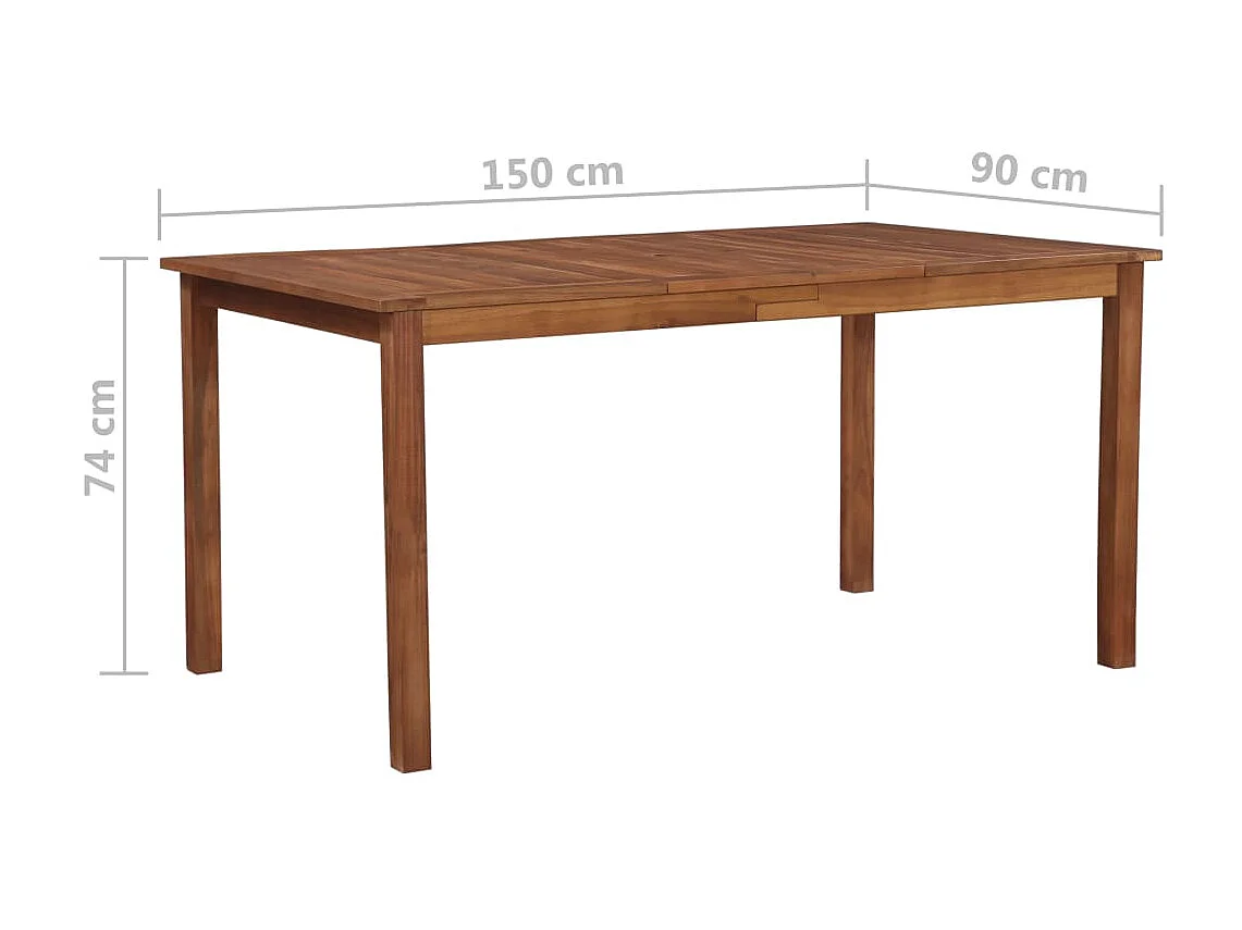 Table de jardin 150x90x74 cm Bois d'acacia massif GHR41298
