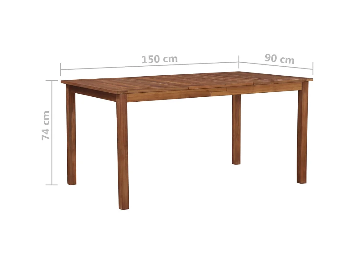 Table de jardin 150x90x74 cm Bois d'acacia massif GHR41298