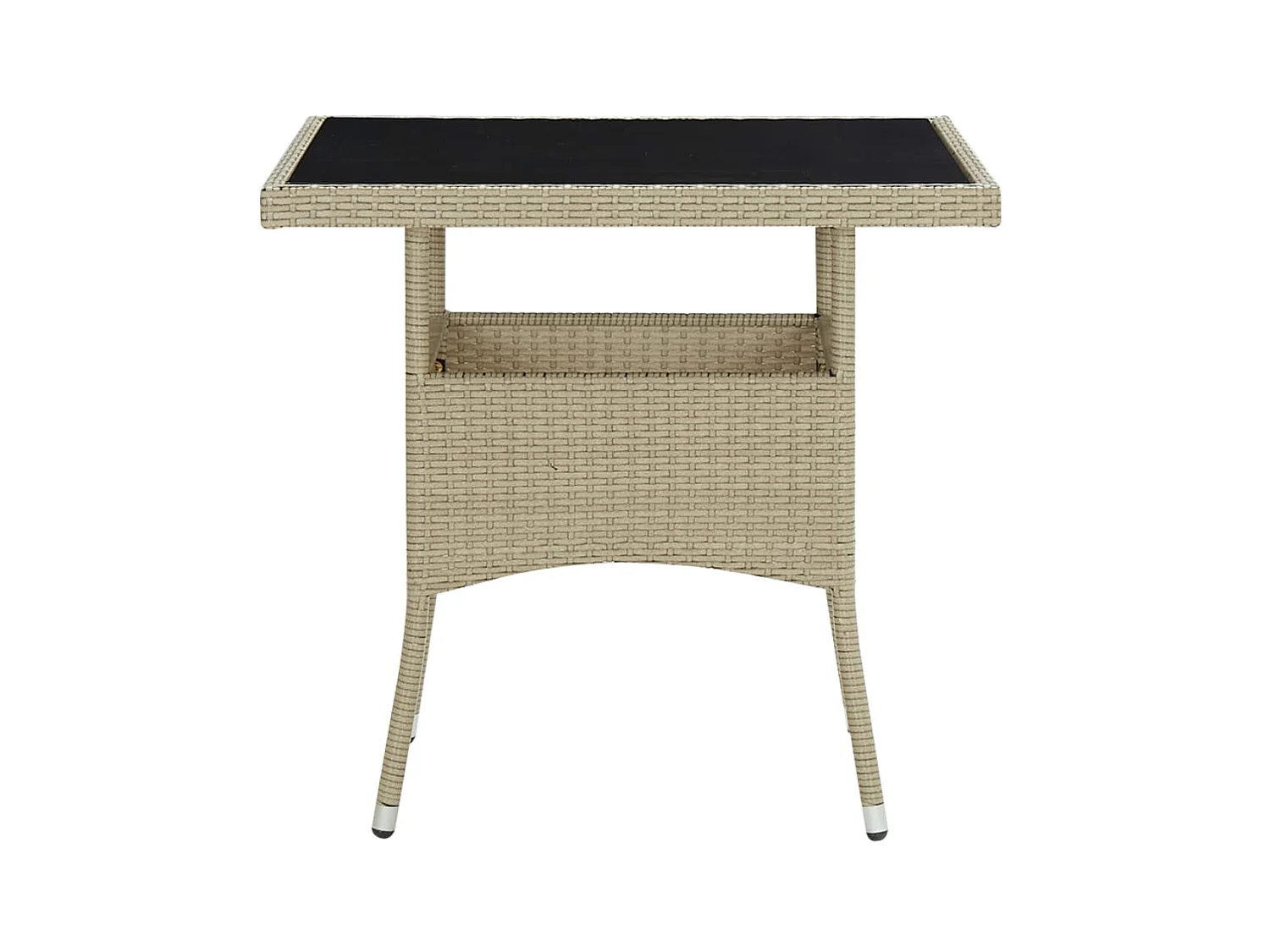 Table à manger de jardin Beige Résine tressée et verre GHR75958