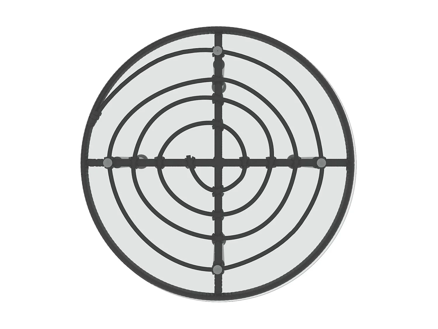 Eettafel Ø50 cm gehard glas en staal zwart NL634795