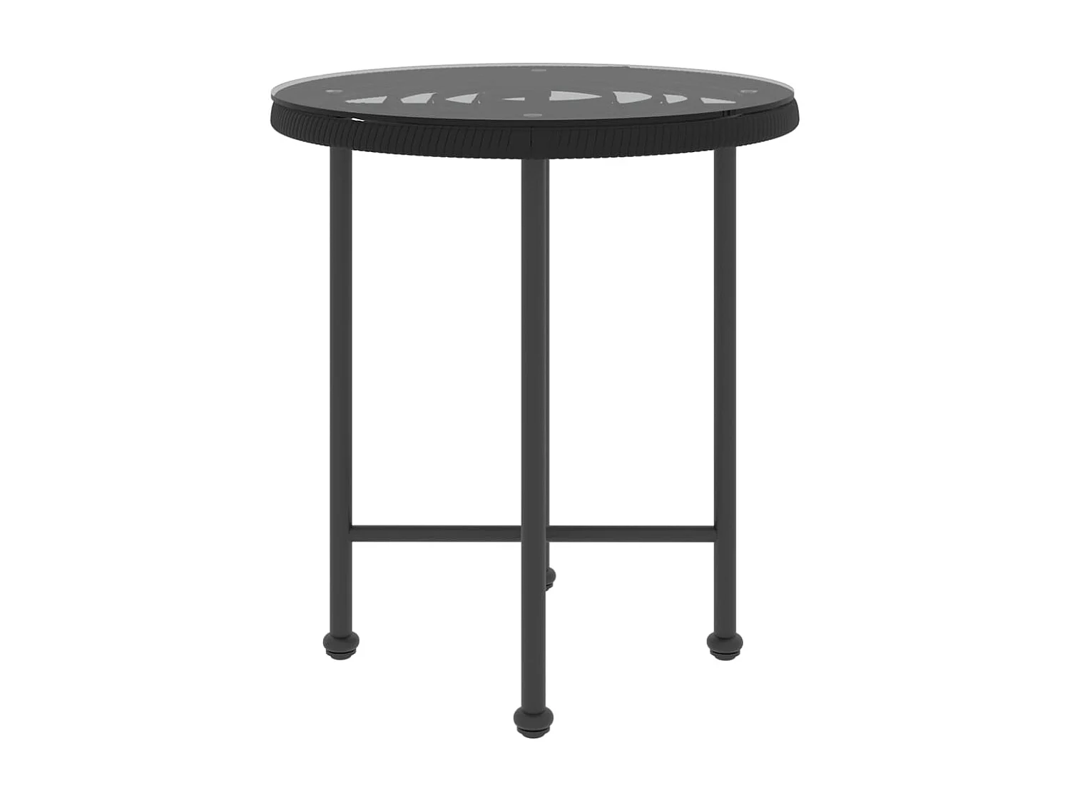 Table de salle à manger Noir Ø50 cm Verre trempé et acier GHR93440