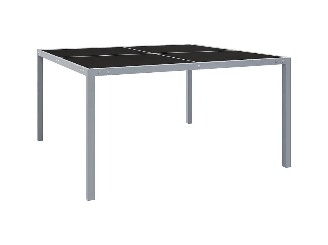 Tuintafel 130x130x72 cm staal en glas grijs NL228313
