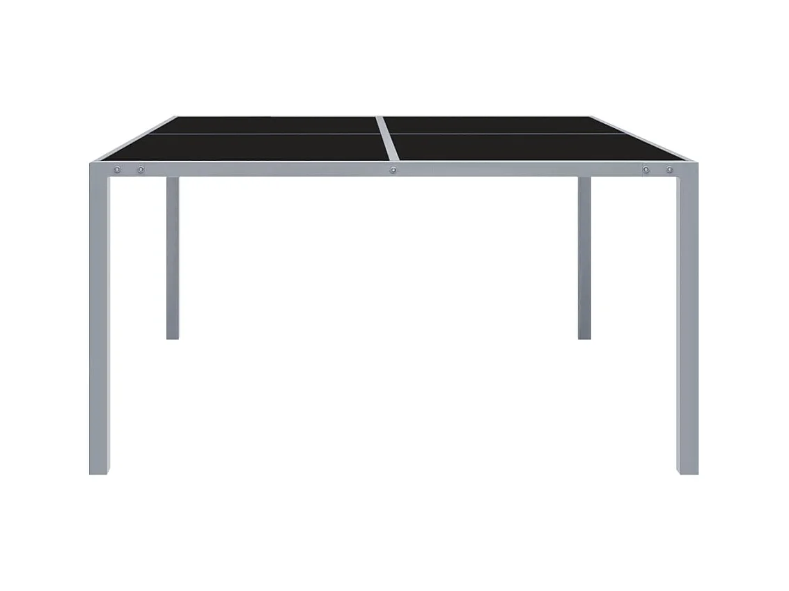Table de jardin 130x130x72 cm Gris Acier et verre GHR66623