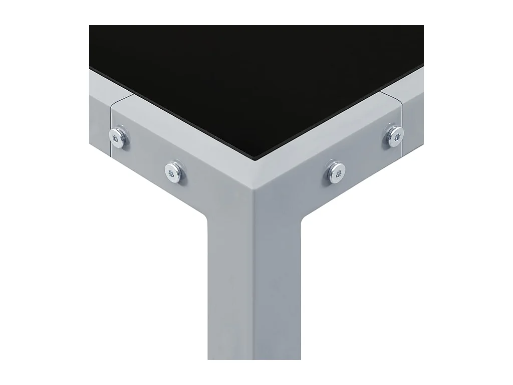 Table de jardin 130x130x72 cm Gris Acier et verre GHR66623