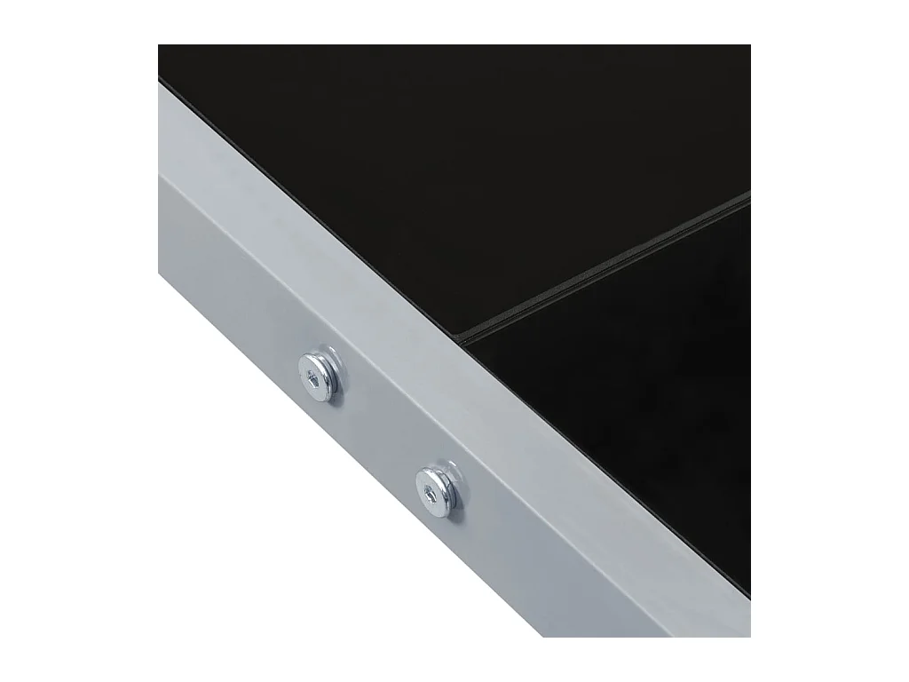 Table de jardin 130x130x72 cm Gris Acier et verre GHR66623