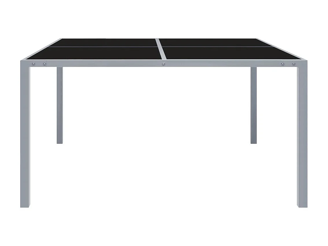 Table de jardin 130x130x72 cm Gris Acier et verre GHR66623