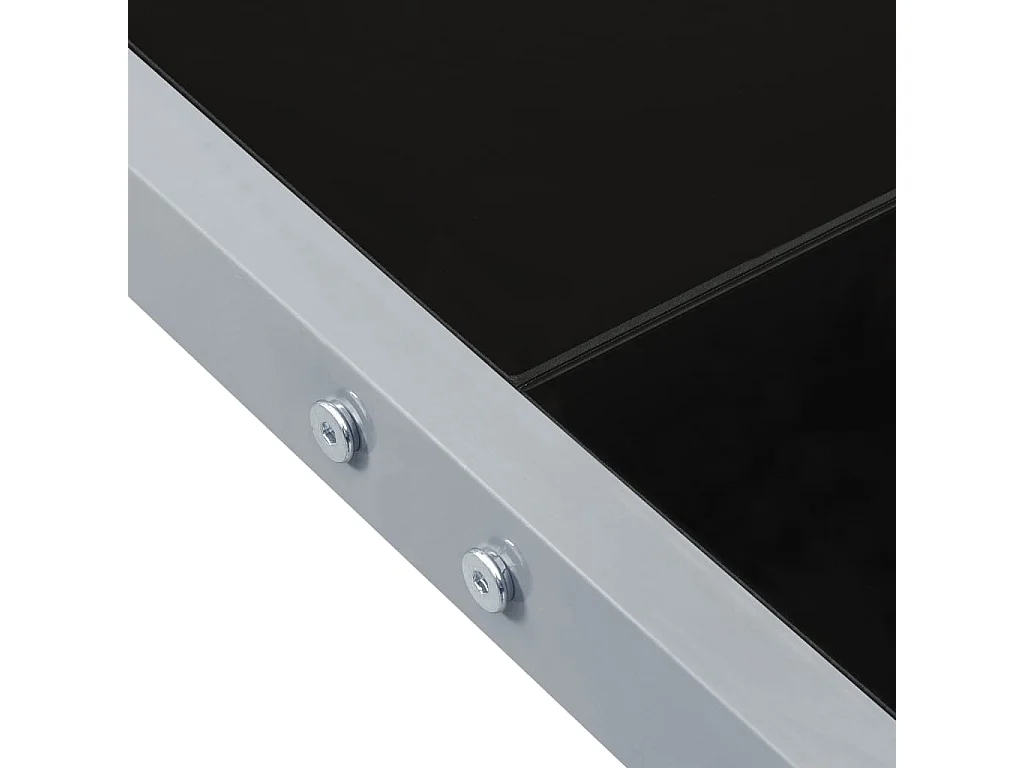 Table de jardin 130x130x72 cm Gris Acier et verre GHR66623