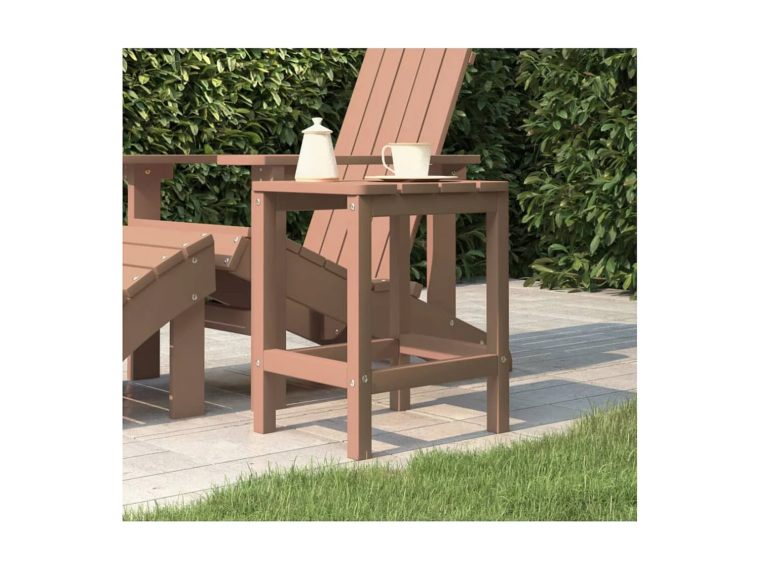 Tuintafel Adirondack 38x38x46 cm HDPE bruin NL467263