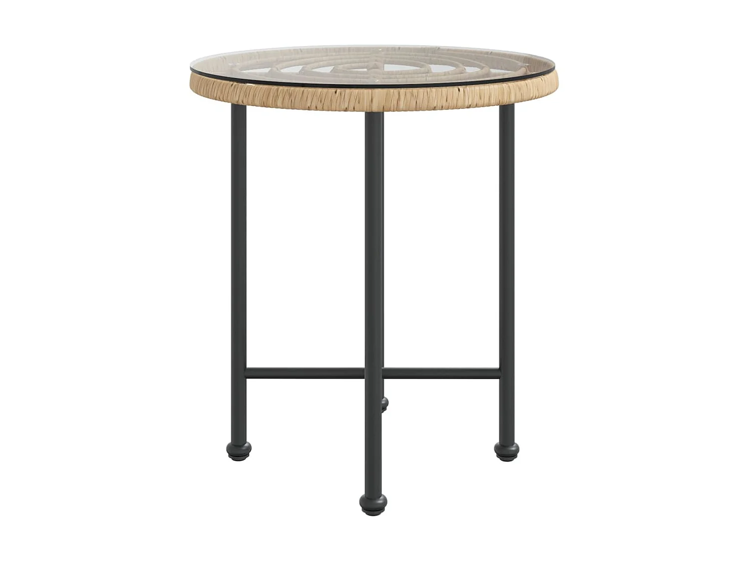 Mesa de jantar Ø50 cm   vidro temperado e aço PT617726