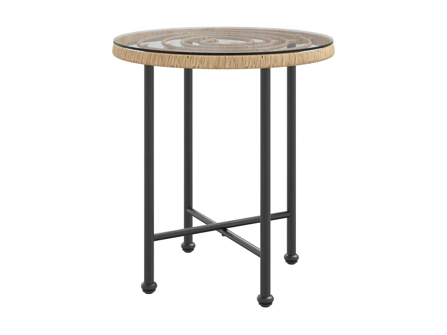 Mesa de jantar Ø50 cm   vidro temperado e aço PT617726