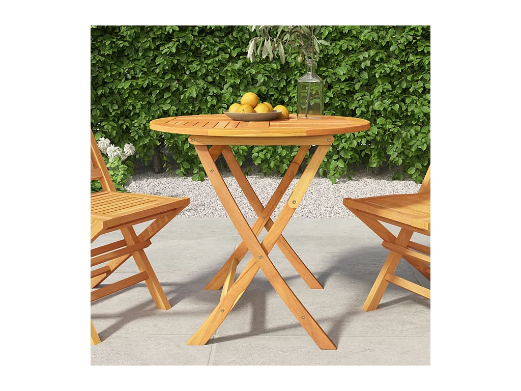Table pliable de jardin 85x76 cm Bois de teck solide GHR37707