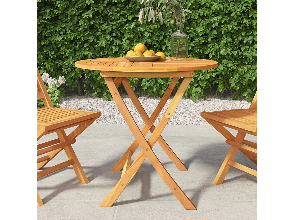 Table pliable de jardin 85x76 cm Bois de teck solide GHR37707