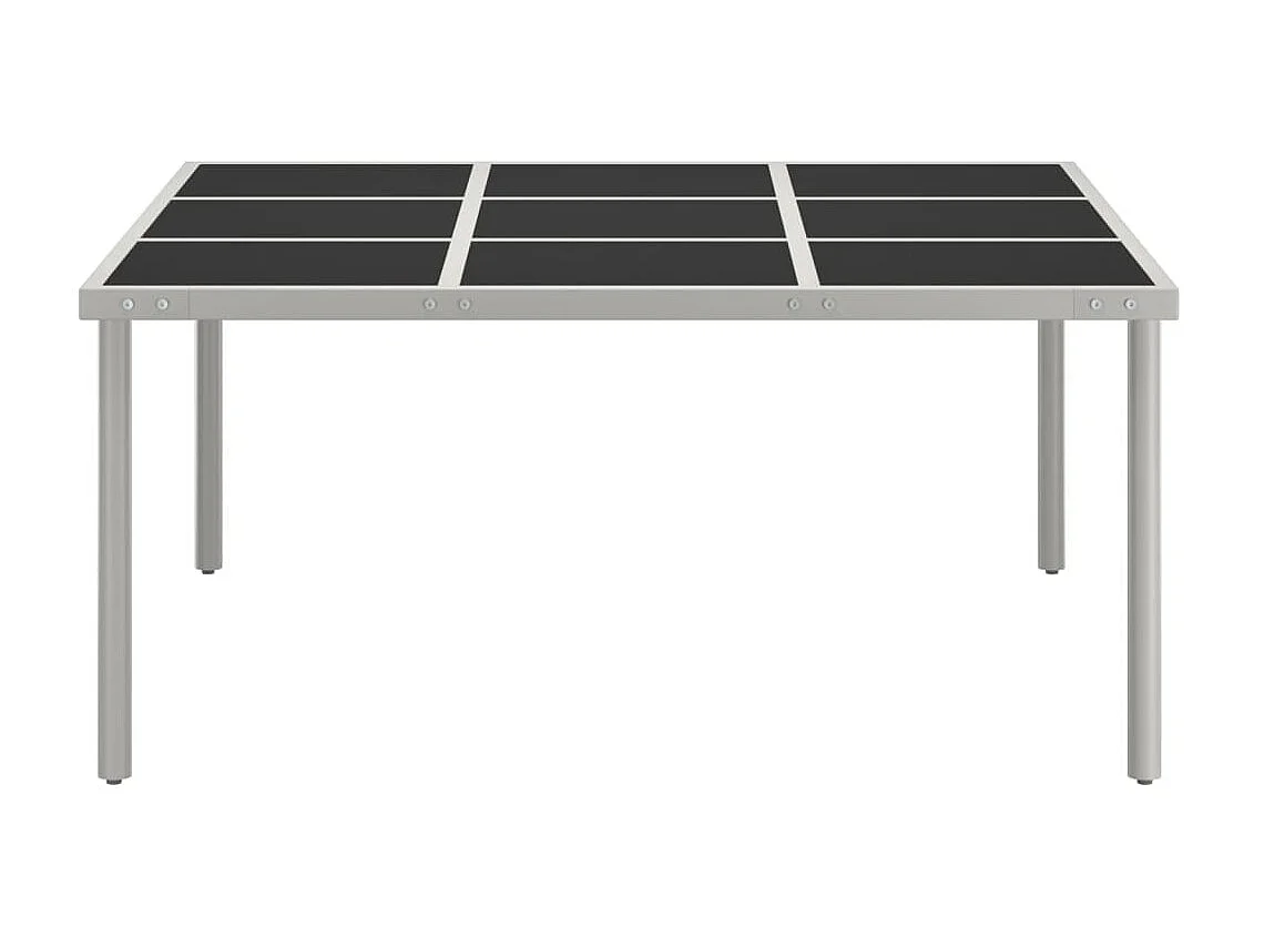 Mesa de jantar para jardim 170x170x74,5 cm vidro e aço PT276104