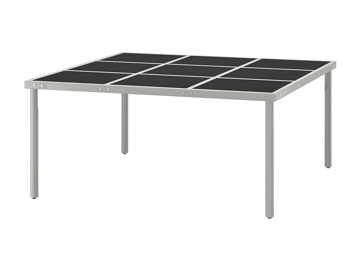 Mesa de jantar para jardim 170x170x74,5 cm vidro e aço PT276104