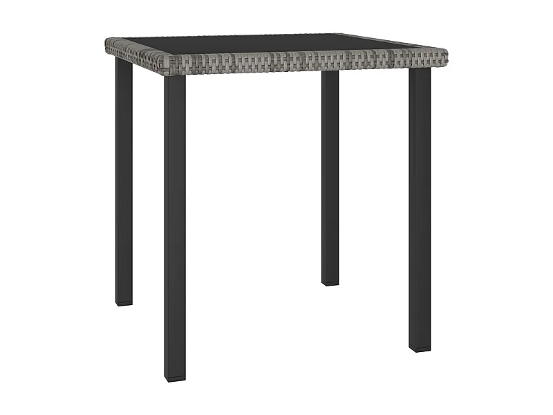 Table à manger de jardin Gris 70x70x73 cm Résine tressée GHR44667