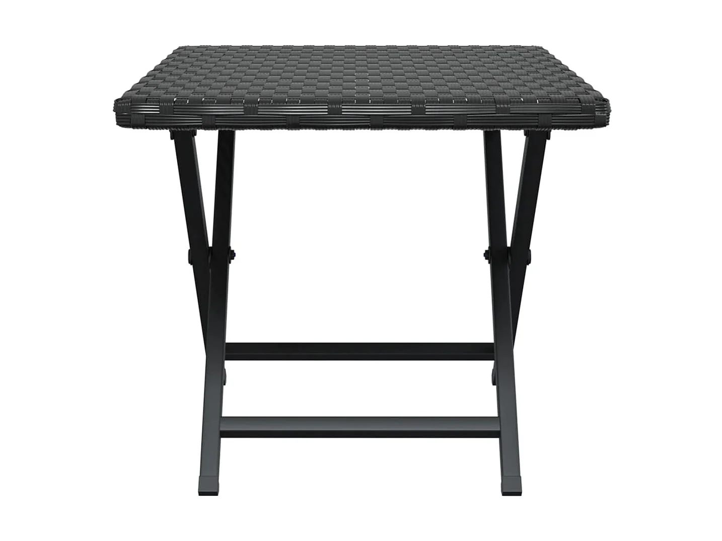 Mesa plegable ratán sintético negro 45x35x32 cm KOW77795
