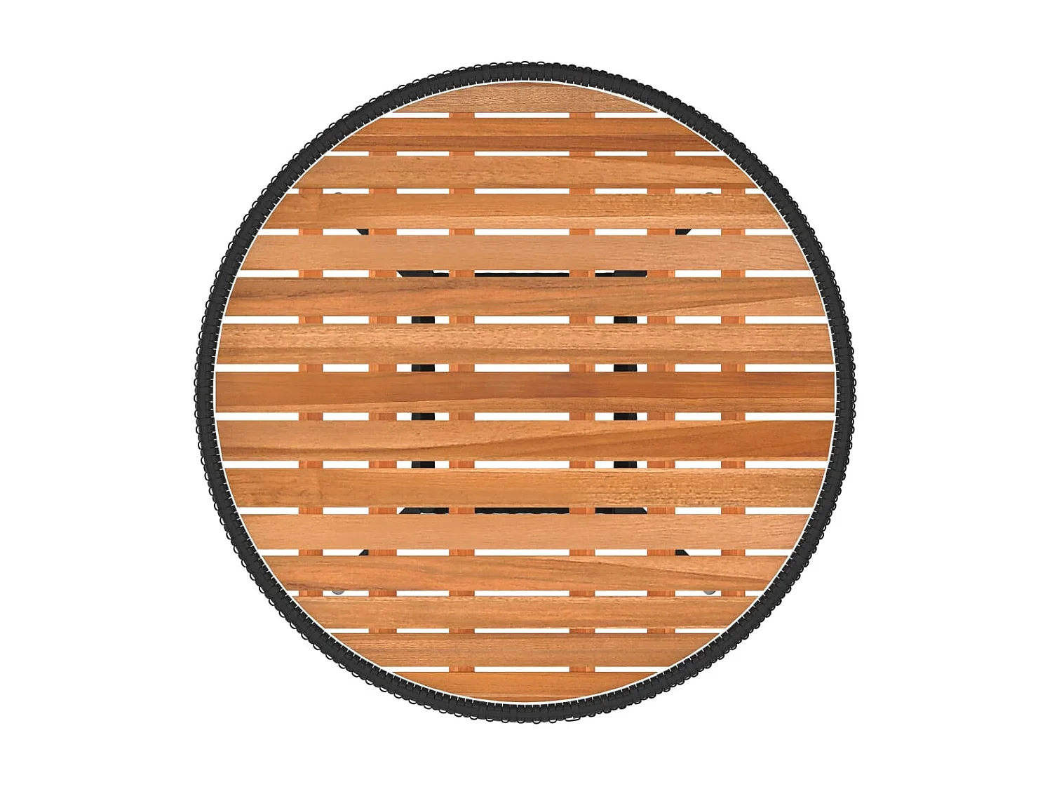 Table à manger de jardin Noir Ø 70 cm Résine tressée et acacia GHR60736