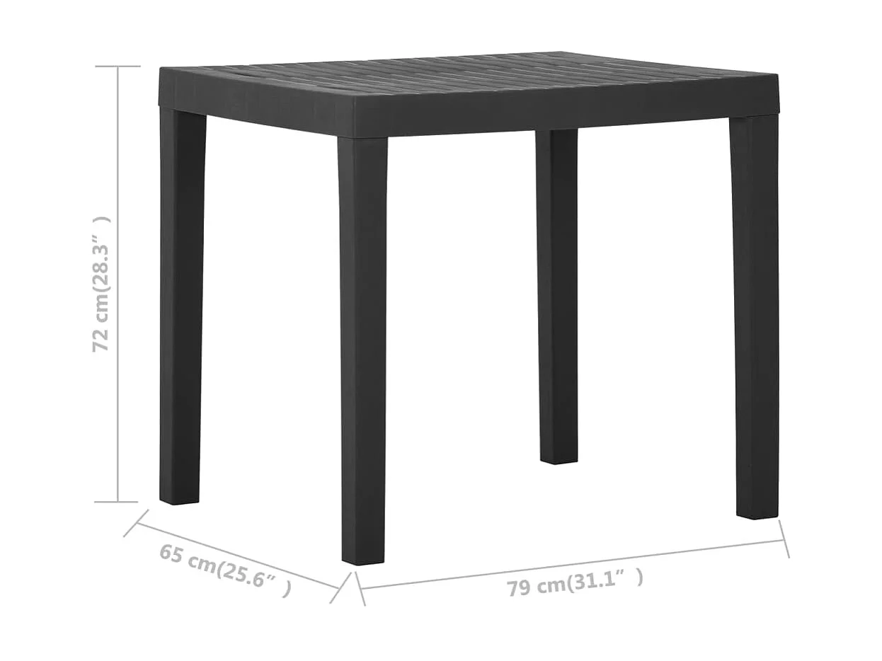 Table de jardin Gris 79x65x72 cm Plastique GHR18034