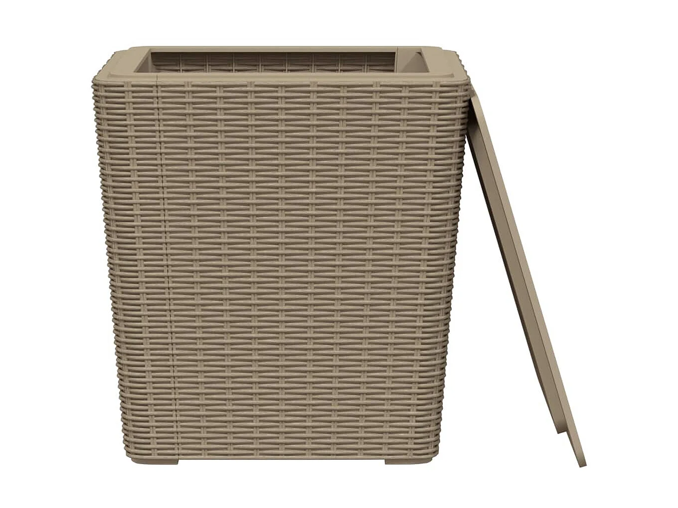 Mesa de comedor de jardín con tapa extraíble polipropileno marrón claro KOW56363