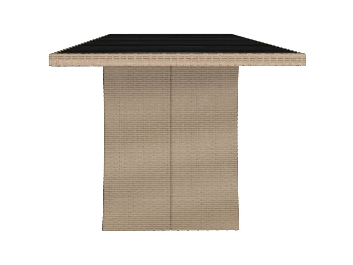 Table de jardin plateau en verre Résine tressée verre trempé GHR27347