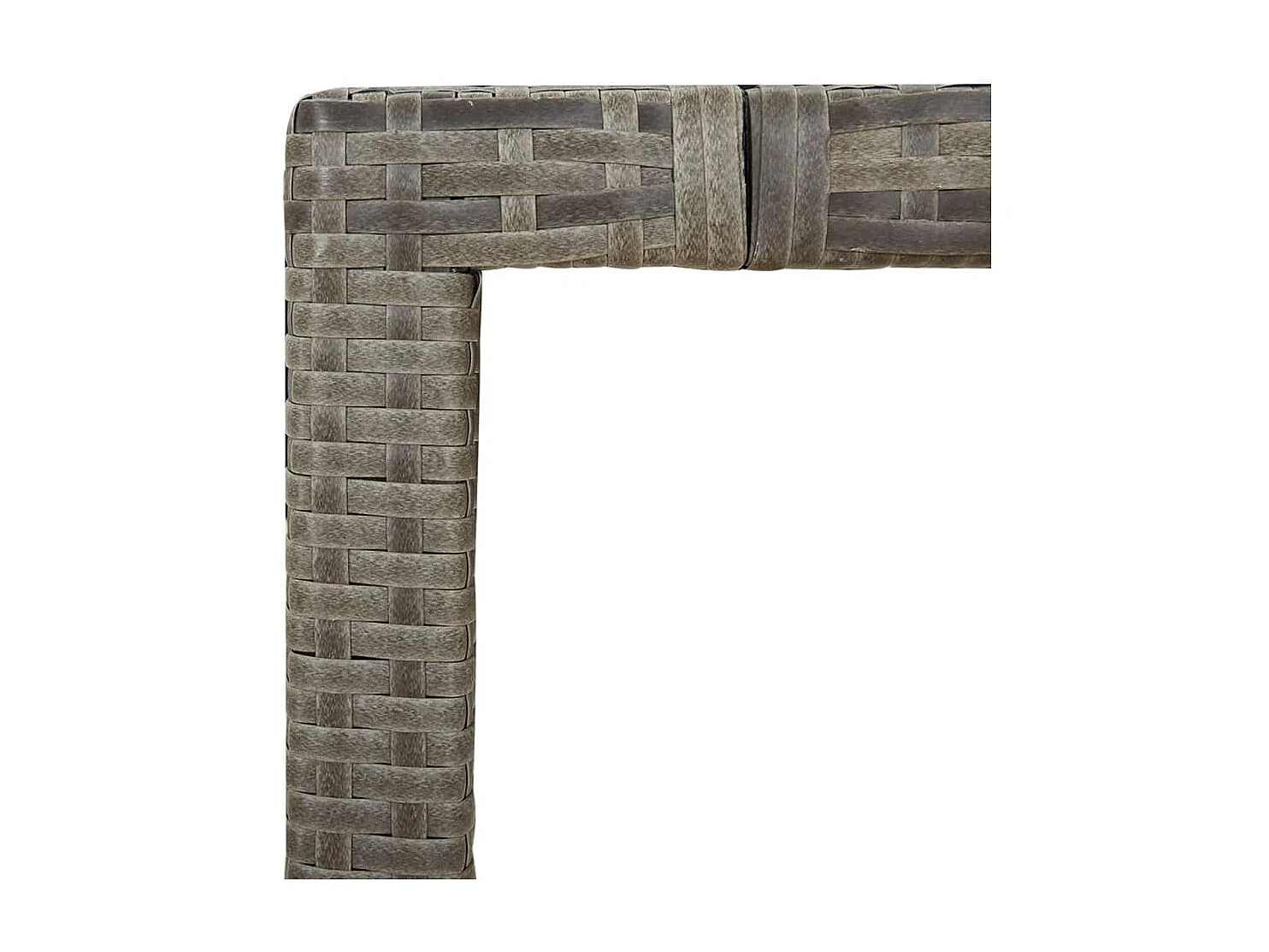 Mesa de comedor de jardín ratán PE gris y superficie madera maciza acacia KOW84871