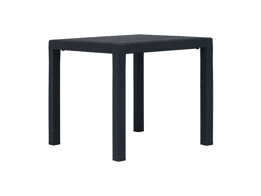 Table de jardin Anthracite 79x79x72cm Plastique Aspect de rotin GHR16186