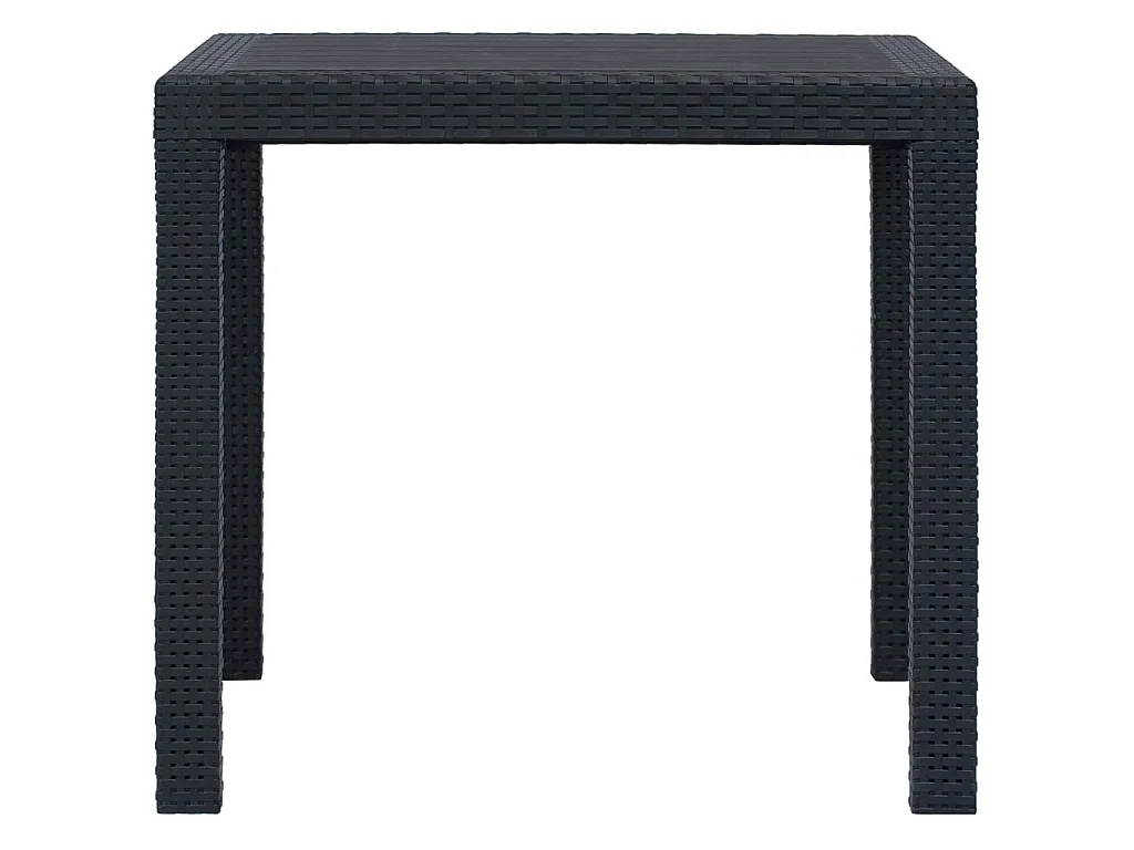 Table de jardin Anthracite 79x79x72cm Plastique Aspect de rotin GHR16186
