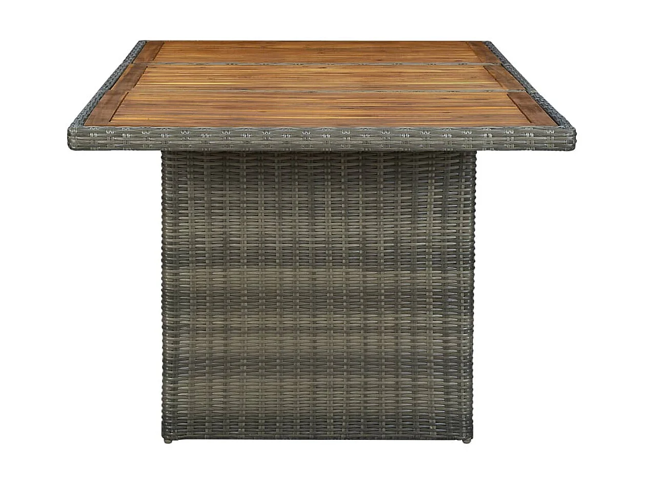 Table de jardin Marron Résine tressée et bois d'acacia massif GHR53718