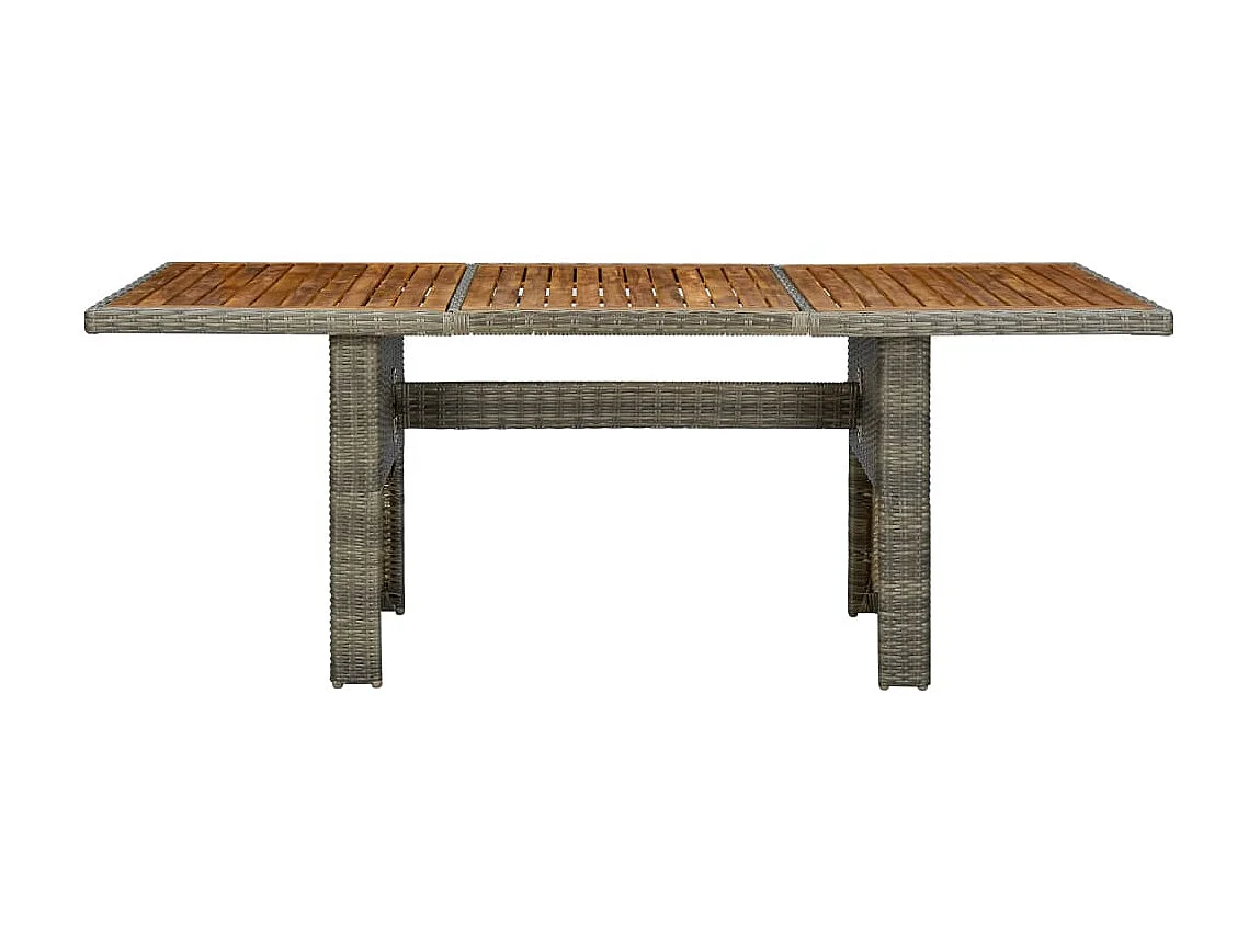 Table de jardin Marron Résine tressée et bois d'acacia massif GHR53718