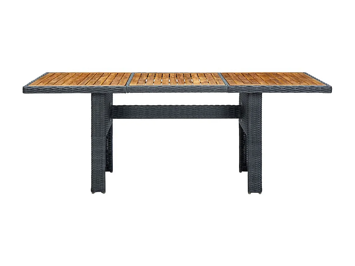 Table de jardin Gris foncé Résine tressée et bois d'acacia GHR50171