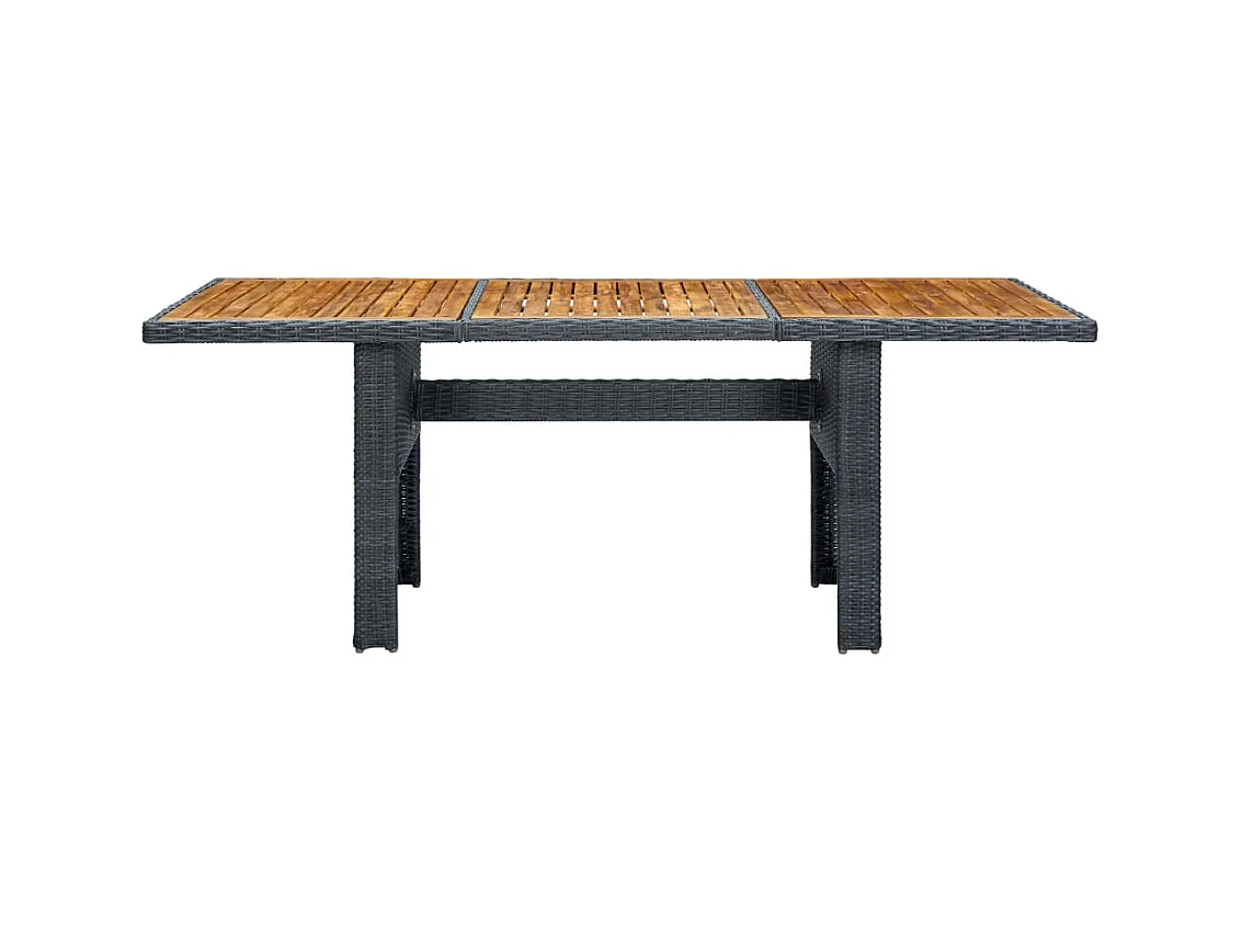 Table de jardin Gris foncé Résine tressée et bois d'acacia GHR50171