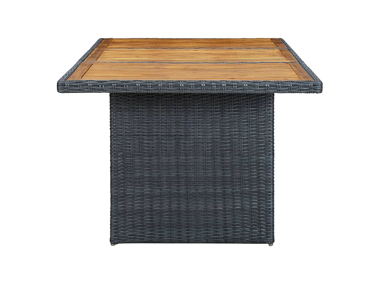 Table de jardin Gris foncé Résine tressée et bois d'acacia GHR50171