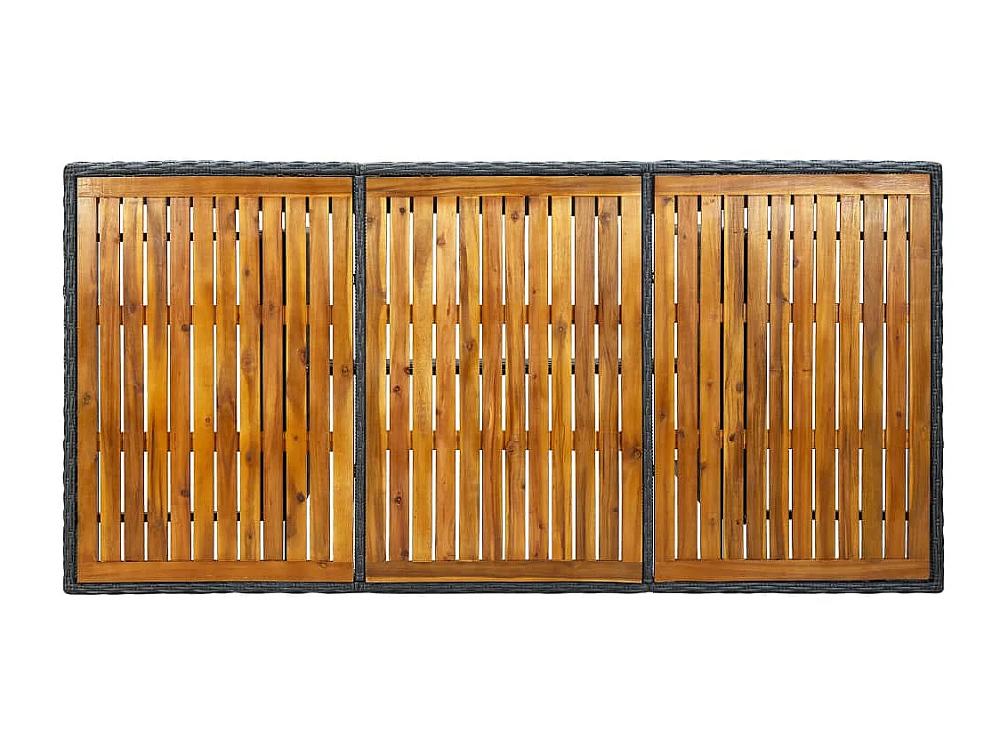 Mesa de jardim vime PE/madeira acácia maciça cinzento-escuro PT164365