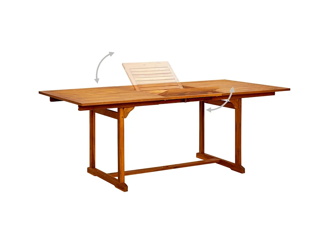 Table à manger de jardin (150-200)x100x75cm Bois d'acacia massif GHR18014