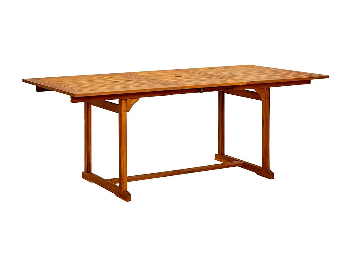Table à manger de jardin (150-200)x100x75cm Bois d'acacia massif GHR18014