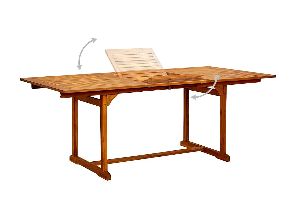 Table à manger de jardin (150-200)x100x75cm Bois d'acacia massif GHR18014