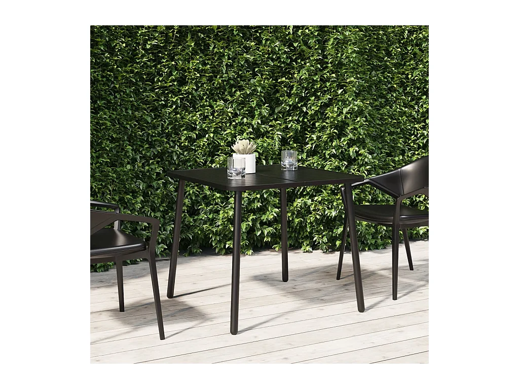 Table de jardin anthracite 80x80x71 cm acier GHR44450