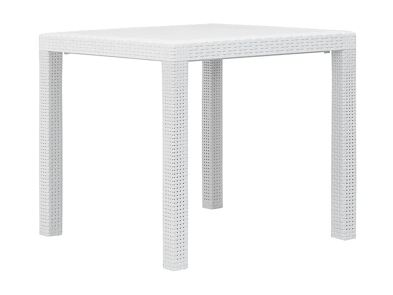 Table de jardin Blanc 79x79x72 cm Plastique Aspect de rotin GHR12226