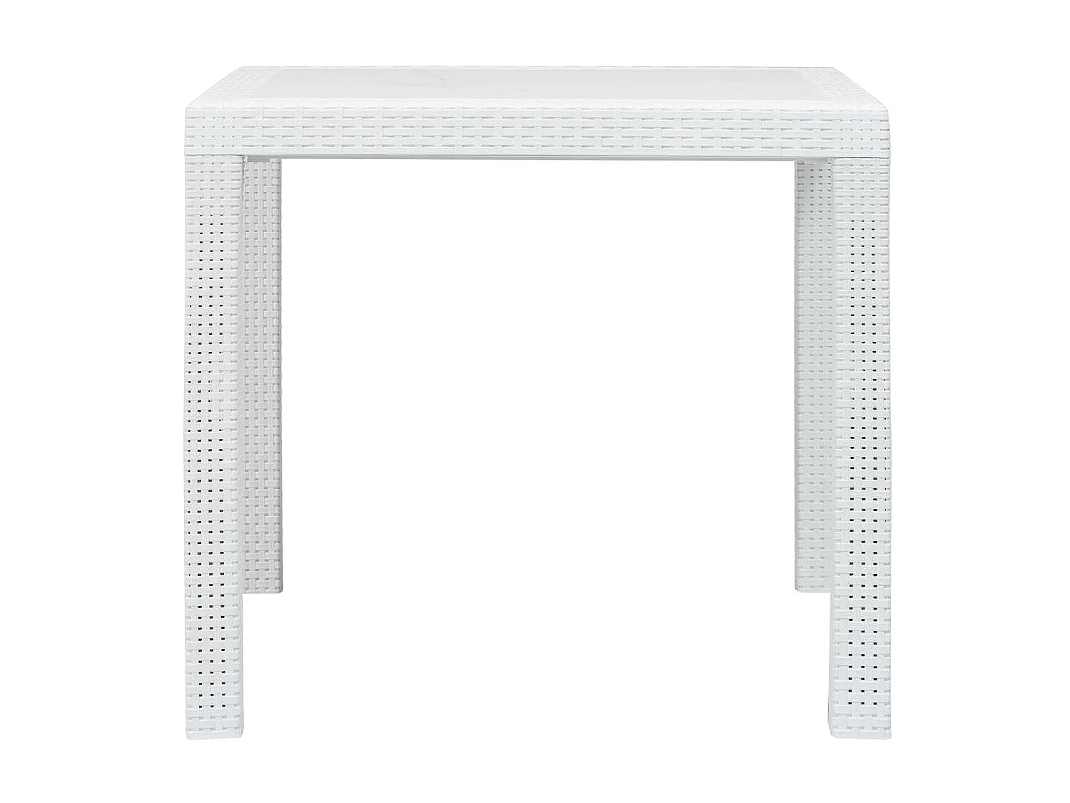 Table de jardin Blanc 79x79x72 cm Plastique Aspect de rotin GHR12226