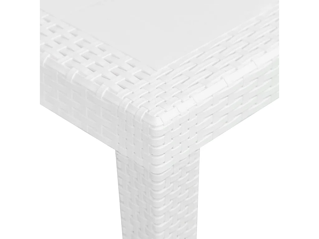 Table de jardin Blanc 79x79x72 cm Plastique Aspect de rotin GHR12226