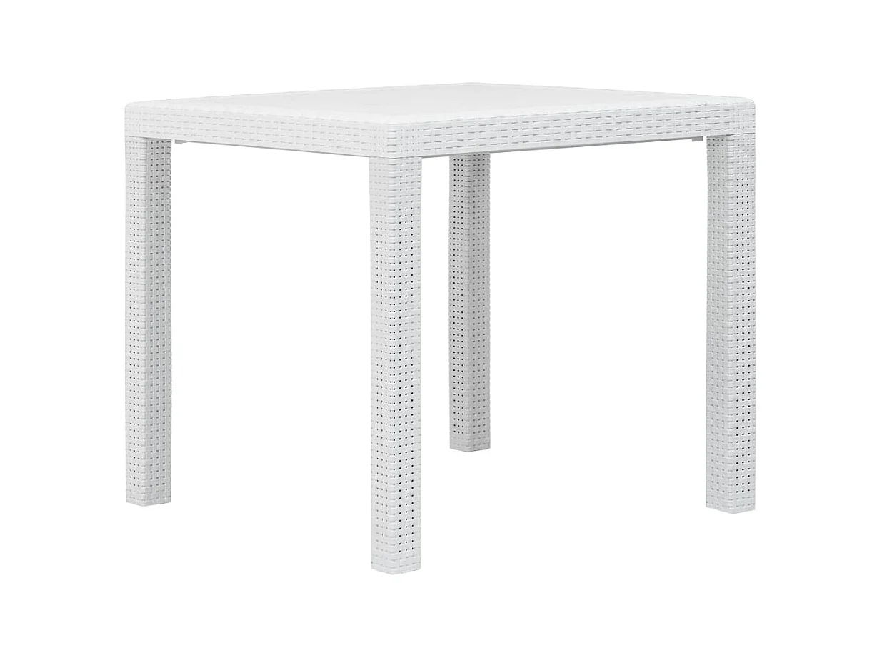Table de jardin Blanc 79x79x72 cm Plastique Aspect de rotin GHR12226
