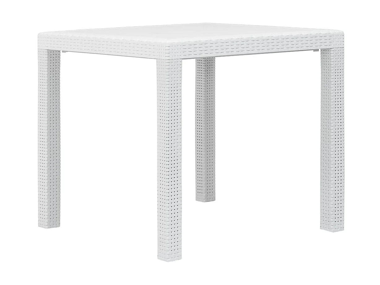 Tuintafel 79x79x72 cm rattan-look kunststof wit NL817058