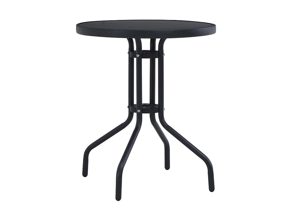 Table de jardin Noir 60 cm Acier et verre GHR57855
