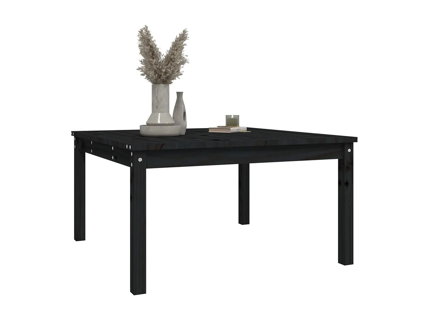 Table de jardin noir 82,5x82,5x45 cm bois massif de pin GHR31011
