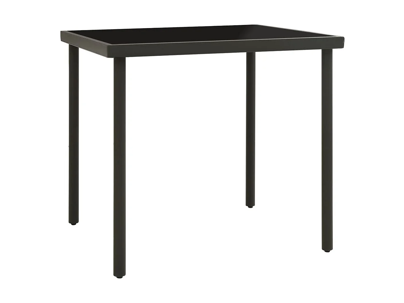 Table à manger de jardin Anthracite 80x80x72 cm Verre et acier GHR30570