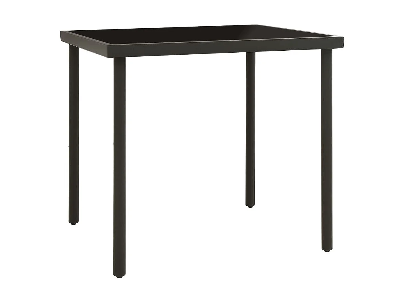 Table à manger de jardin Anthracite 80x80x72 cm Verre et acier GHR30570