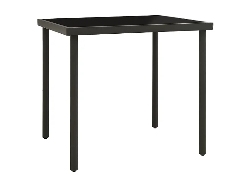 Table à manger de jardin Anthracite 80x80x72 cm Verre et acier GHR30570