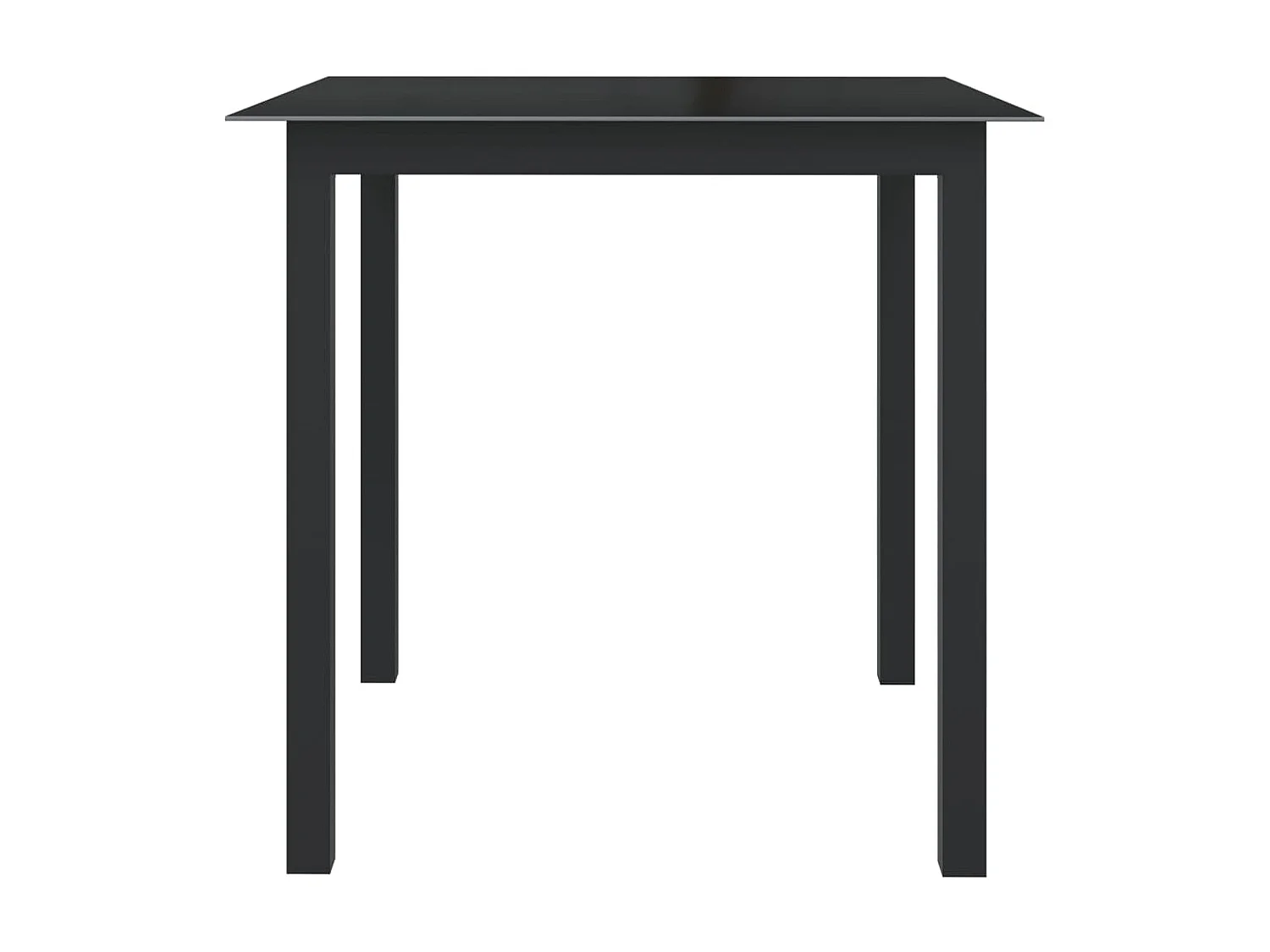 Mesa de comedor de jardín de aluminio y vidrio negro 80x80x74 cm KOW75584